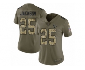 Women Nike Houston Texans #25 Kareem Jackson Limited Olive Camo 2017 Salute to Service NFL Jersey