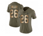 Women Nike Houston Texans #26 Lamar Miller Limited Olive Gold 2017 Salute to Service NFL Jersey