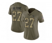 Women Nike Houston Texans #27 Jose Altuve Limited Olive Camo 2017 Salute to Service NFL Jersey