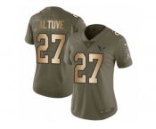 Women Nike Houston Texans #27 Jose Altuve Limited Olive Gold 2017 Salute to Service NFL Jersey