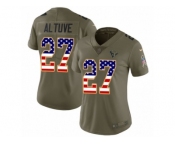 Women Nike Houston Texans #27 Jose Altuve Limited Olive USA Flag 2017 Salute to Service NFL Jersey