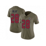 Women Nike Houston Texans #28 Alfred Blue Limited Olive 2017 Salute to Service NFL Jersey