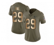 Women Nike Houston Texans #29 Andre Hal Limited Olive Gold 2017 Salute to Service NFL Jersey