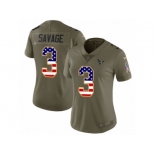 Women Nike Houston Texans #3 Tom Savage Limited Olive USA Flag 2017 Salute to Service NFL Jersey