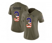 Women Nike Houston Texans #3 Tom Savage Limited Olive USA Flag 2017 Salute to Service NFL Jersey