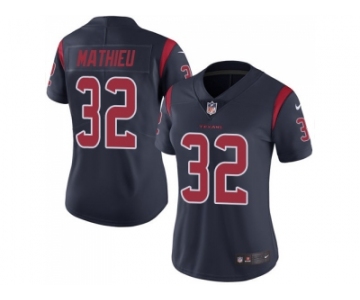 Women Nike Houston Texans #32 Tyrann Mathieu Navy Blue Stitched NFL Limited Rush Jersey