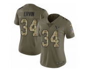 Women Nike Houston Texans #34 Tyler Ervin Limited Olive Camo 2017 Salute to Service NFL Jersey