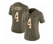 Women Nike Houston Texans #4 Deshaun Watson Limited Olive Gold 2017 Salute to Service NFL Jersey