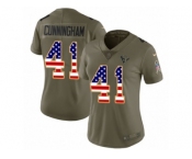 Women Nike Houston Texans #41 Zach Cunningham Limited Olive USA Flag 2017 Salute to Service NFL Jersey