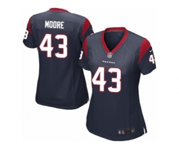 Women Nike Houston Texans #43 Corey Moore Game Navy Blue Team Color NFL Jersey