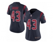 Women Nike Houston Texans #43 Corey Moore Limited Navy Blue Rush Vapor Untouchable NFL Jerse