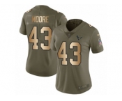 Women Nike Houston Texans #43 Corey Moore Limited Olive Gold 2017 Salute to Service NFL Jersey