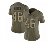 Women Nike Houston Texans #46 Jon Weeks Limited Olive Camo 2017 Salute to Service NFL Jersey