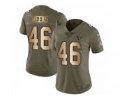 Women Nike Houston Texans #46 Jon Weeks Limited Olive Gold 2017 Salute to Service NFL Jerseysey