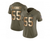 Women Nike Houston Texans #55 Benardrick McKinney Limited Olive Gold 2017 Salute to Service NFL Jersey