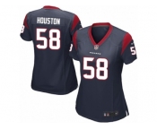 Women Nike Houston Texans #58 Lamarr Houston Game Navy Blue Team Color NFL Jersey