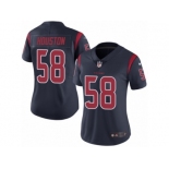 Women Nike Houston Texans #58 Lamarr Houston Limited Navy Blue Rush Vapor Untouchable NFL Jersey