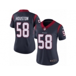 Women Nike Houston Texans #58 Lamarr Houston Navy Blue Team Color Vapor Untouchable Limited Player NFL Jersey