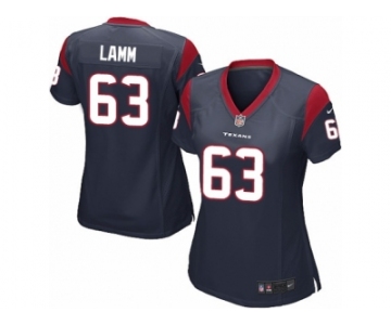 Women Nike Houston Texans #63 Kendall Lamm Game Navy Blue Team Color NFL Jersey