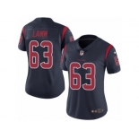 Women Nike Houston Texans #63 Kendall Lamm Limited Navy Blue Rush Vapor Untouchable NFL Jersey