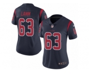 Women Nike Houston Texans #63 Kendall Lamm Limited Navy Blue Rush Vapor Untouchable NFL Jersey