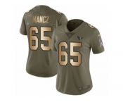 Women Nike Houston Texans #65 Greg Mancz Limited Olive Gold 2017 Salute to Service NFL Jersey