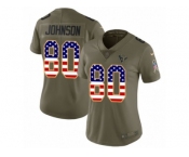 Women Nike Houston Texans #80 Andre Johnson Limited Olive USA Flag 2017 Salute to Service NFL Jersey