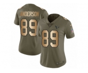 Women Nike Houston Texans #89 Stephen Anderson Limited Olive Gold 2017 Salute to Service NFL Jersey