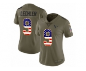 Women Nike Houston Texans #9 Shane Lechler Limited Olive USA Flag 2017 Salute to Service NFL Jersey