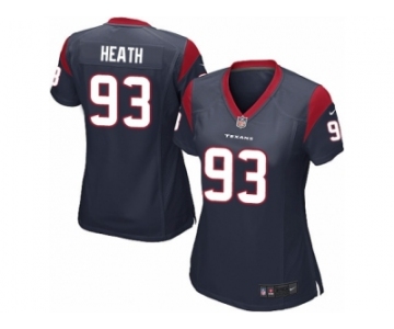 Women Nike Houston Texans #93 Joel Heath Game Navy Blue Team Color NFL Jersey