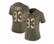 Women Nike Houston Texans #93 Joel Heath Limited Olive Gold 2017 Salute to Service NFL Jersey