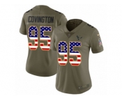 Women Nike Houston Texans #95 Christian Covington Limited Olive USA Flag 2017 Salute to Service NFL Jersey