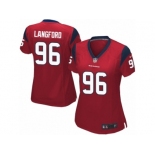 Women Nike Houston Texans #96 Kendall Langford Game Red Alternate NFL Jersey