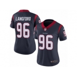 Women Nike Houston Texans #96 Kendall Langford Navy Blue Team Color Vapor Untouchable Limited Player NFL Jersey