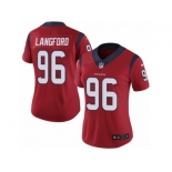 Women Nike Houston Texans #96 Kendall Langford Red Alternate Vapor Untouchable Limited Player NFL Jersey