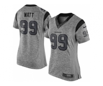 Women Nike Houston Texans #99 J.J. Watt Gray Stitched Gridiron