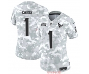 Women's Houston Texans #1 Stefon Diggs 2024 F.U.S.E Arctic Camo Salute To Service Limited Stitched Football Jersey