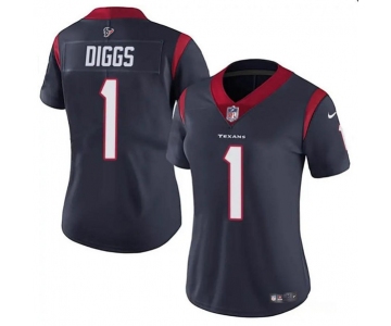 Women's Houston Texans #1 Stefon Diggs Navy Vapor Untouchable Limited Stitched Jersey