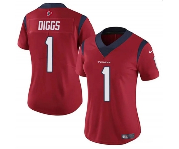 Women's Houston Texans #1 Stefon Diggs Red Vapor Untouchable Limited Stitched Jersey