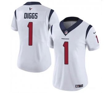 Women's Houston Texans #1 Stefon Diggs White Vapor Untouchable Limited Stitched Jersey