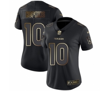 Women's Houston Texans #10 DeAndre Hopkins Black Gold Vapor Untouchable Limited Football Jersey