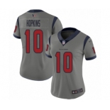 Women's Houston Texans #10 DeAndre Hopkins Limited Gray Inverted Legend Football Jersey