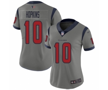 Women's Houston Texans #10 DeAndre Hopkins Limited Gray Inverted Legend Football Jersey