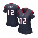 Women's Houston Texans #12 Kenny Stills Game Navy Blue Team Color Football Jersey