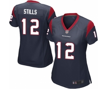 Women's Houston Texans #12 Kenny Stills Game Navy Blue Team Color Football Jersey