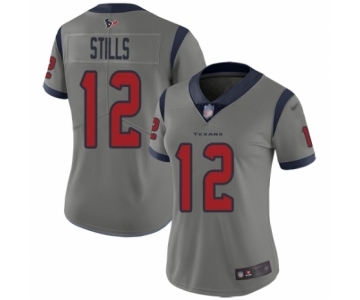 Women's Houston Texans #12 Kenny Stills Limited Gray Inverted Legend Football Jersey