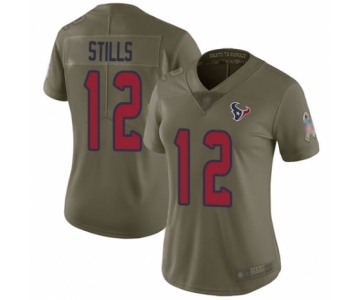 Women's Houston Texans #12 Kenny Stills Limited Olive 2017 Salute to Service Football Jersey