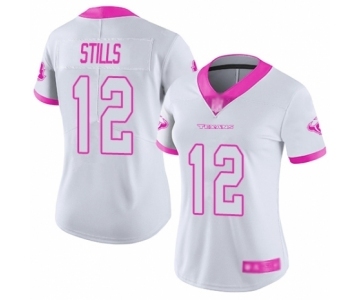 Women's Houston Texans #12 Kenny Stills Limited White Pink Rush Fashion Football Jersey