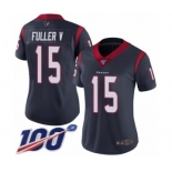 Women's Houston Texans #15 Will Fuller V Navy Blue Team Color Vapor Untouchable Limited Player 100th Season Football Jersey