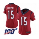 Women's Houston Texans #15 Will Fuller V Red Alternate Vapor Untouchable Limited Player 100th Season Football Jersey